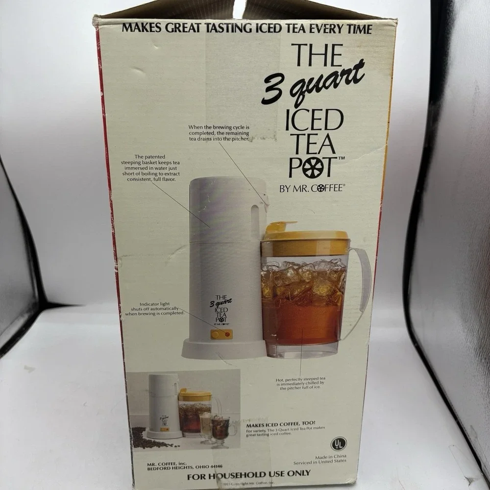 Mr Coffee The 3 Quart Iced‎ Tea Pot Maker Model TM3 Open Box